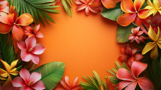 tropical summer flower background
