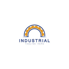 Fototapeta premium Industrial Logo Design Vector Illustration. INDUSTRY logo vector design with eps format file. 