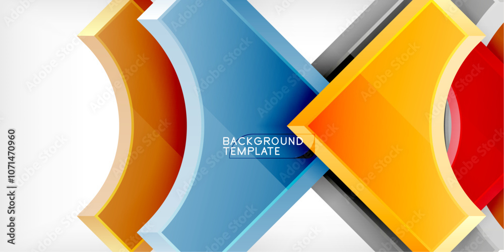 Poster Geometric design abstract background - circles and triangles
