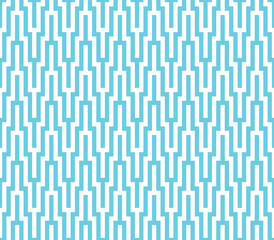 Seamless blue and white vintage geo op art illusion pixel wave pattern vector