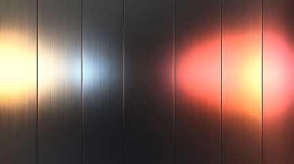 Abstract Metallic Panel with Colored Gradient Lighting