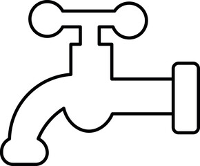 Simple Faucet Icon Vector Outline