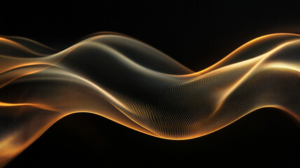 Background with golden abstract waves. White background, black background.