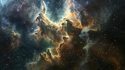 Fototapeta premium Colorful nebula with stars in space.
