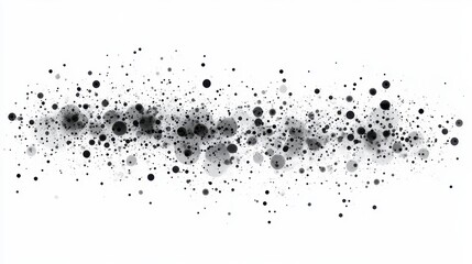 Fototapeta premium Abstract Black and White Ink Splatter Pattern on White Background for Modern Artistic Design and Creative Projects