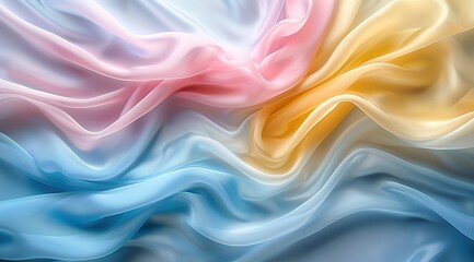 Obraz premium Heavenly light, dreamy pastel flowing silk waves. 