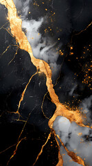 Black and white gold marble patterns surround marble texture, high-end stone carving art background