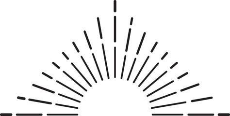 Obraz premium Black and white sunburst design element radiating light beams in a retro style, perfect for adding a vintage touch to any project