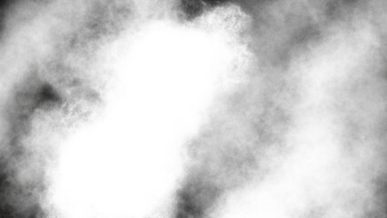 Grayscale cloud background with white center.