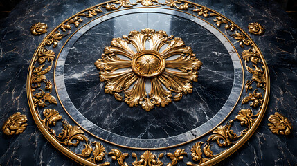 Obraz premium Black and white gold marble patterns surround marble texture, high-end stone carving art background