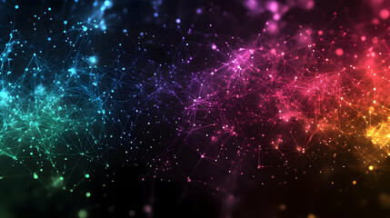 Fototapeta premium Abstract Background - Colorful Network Connections and Particles