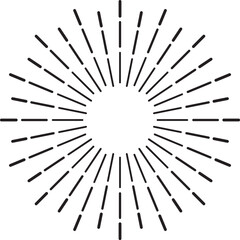 Obraz premium Sunburst design element radiating from a circle shape, creating a vintage and retro aesthetic, ideal for graphic design projects