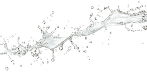 long wave of water splash isolated on transparent background