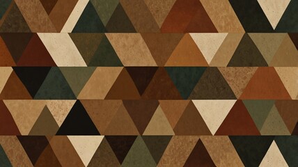 A geometric pattern of triangles in earthy tones arranged in a repeating design, ideal for backgrounds or textures