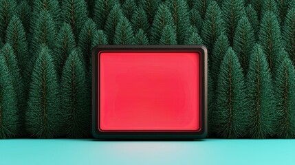 Countdown Timer in Front of Green Evergreen Trees