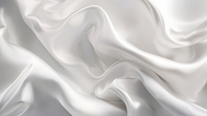 Obraz premium AI generated beautiful elegant white soft silk satin fabric background with waves and folds