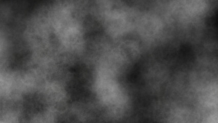 Gray and white smoke clouds with dark background.