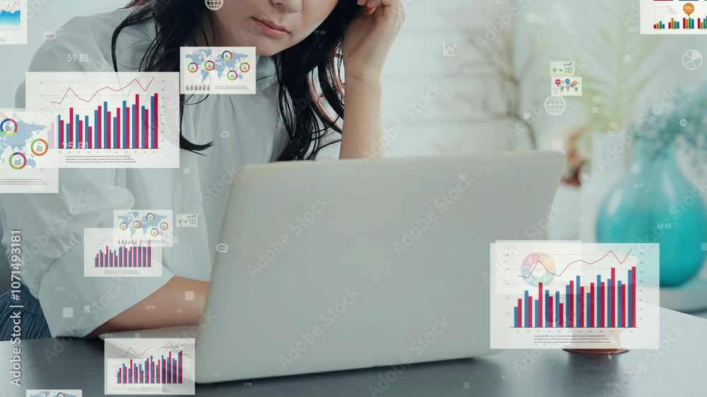 Aufkleber 経理、コスト、DX、データ、会計、税金、ソフトウェア、ビジネス、マーケティング、経営、マネジメント、管理、貯金、投資、資産運用、損失、落ち込む、難しい、考える、悩む、書類、グラフ、リサーチ、決算、投資家、NISA、マネー、資金、株式、テクノロジー、フィンテック、クラウド、IT、システム、女性、日本人、企業、オフィス、未来、統計、調査、ペーパーレス、見積もり、大量、出費、インボイス、領収書、ノートパ