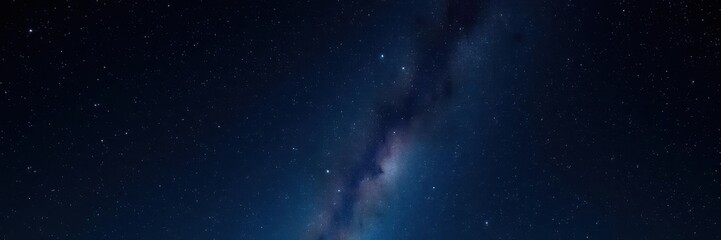 Starry night sky fully illuminated with twinkling stars and constellations, space, darkness