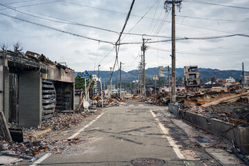 令和6年能登半島地震 焦土と化した輪島の町並み