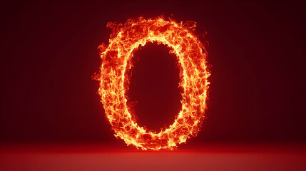Flaming number zero on a red background.