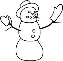 snowman Line drawing sketch