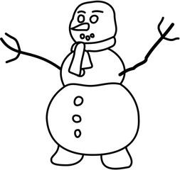 snowman Line drawing sketch