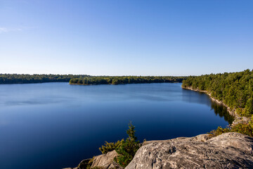 Experience breathtaking views at Eagle's Nest Lookout, McRae Lake, Ontario - a perfect spot for nature lovers and outdoor adventurers.