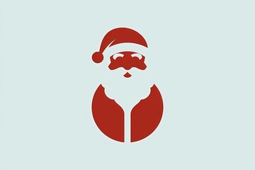 Santa Claus Silhouette Illustration: Iconic Christmas Design Isolated on White
