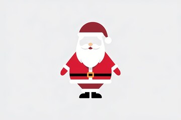 Santa Claus Silhouette Illustration: Iconic Christmas Design Isolated on White
