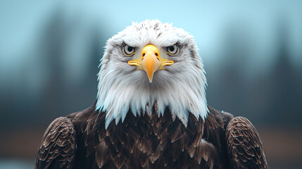 Naklejka premium Majestic eagle displays powerful gaze in nature's splendor