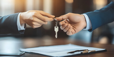 Obraz premium Key Handover, Handing Over the Key