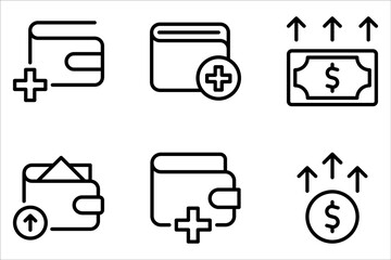 Top up icon set concept isolated on white background.