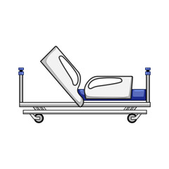 bariatric hospital bed cartoon. pediatric icu, mattress rails, headboard footboard bariatric hospital bed sign. isolated symbol vector illustration