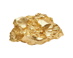 A shiny gold nugget showcasing its natural form and luster.