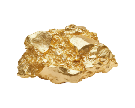 A shiny gold nugget showcasing its natural form and luster.