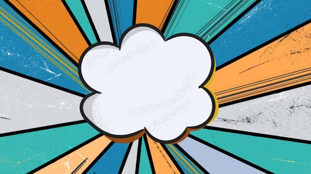 Colorful radial burst pattern animation for a comic book style background