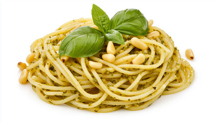 Delicious pesto pasta with pine nuts and fresh basil a culinary delight worth savoring