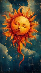 Fototapeta premium Golden Sun Painting