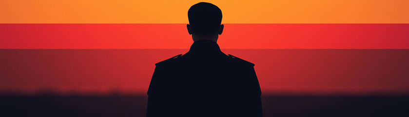 Silhouette of a figure against a vibrant sunset creating a dramatic visual contrast