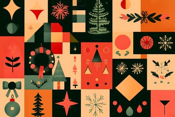 Merry Christmas and Happy New Year background for Greetings Cards or Invitations.