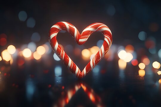 Christmas candy canes as heart.