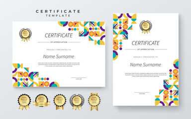 Modern Certificate Template with Colorful Abstract Design Illustration