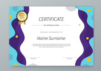 Colorful Certificate Template with Geometric Design Elements