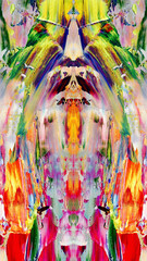 Fototapeta premium Abstract art background . Hand painting artwork on canvas .