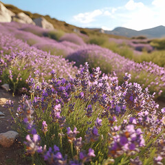 Obraz premium Photo Lavender Field Purple Flowers Nature Landscape Scenic