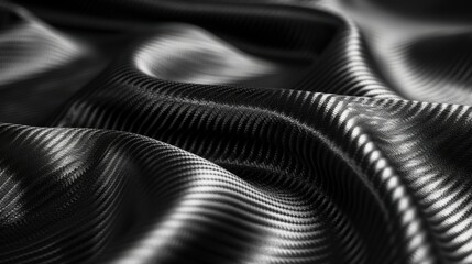 Naklejka premium Black and white silk fabric with a metallic pipe design, reminiscent of industrial textures and abstract art. Generative AI