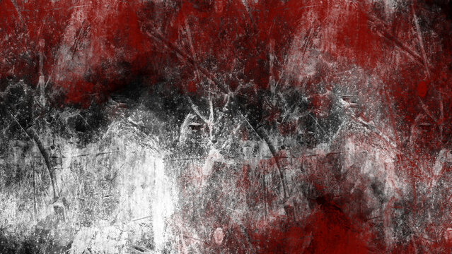 Grunge texture, black, white and red shades.