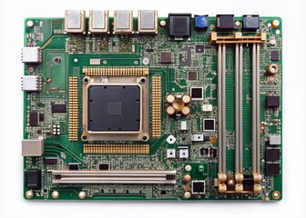 CPU Board on White Background - Realistic Product Photography