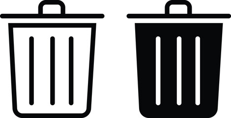 Trash can, bin, delete icon vector illustration